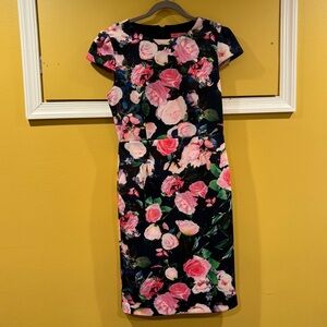 Betsey Johnson floral dress Size 10 - black and pink flowers, worn once